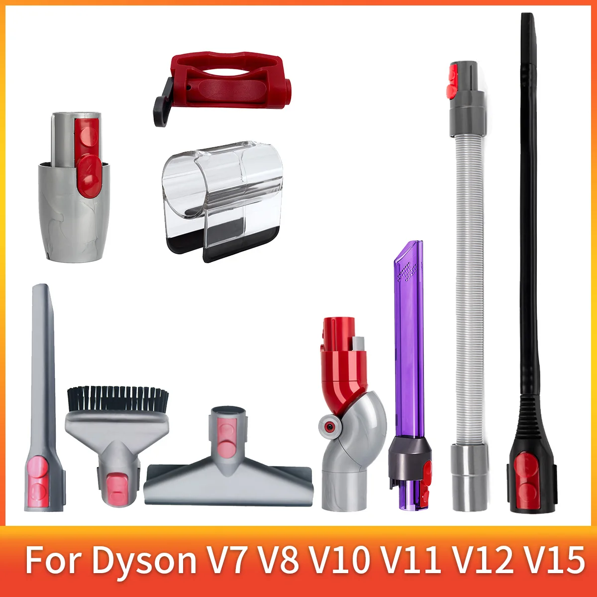 Flacher Saugdüsenkopf für Dyson V7 V8 V10 V11 V12 V15 Matratzenbürstenkopf Rundbürste Weiche Bürste Staubsaugerteile Image