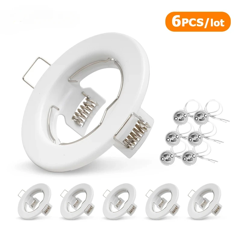 6 Stück Einbau-Downlight-Rahmen, LED-Deckenleuchten, Downlight GU10, MR16, Deckenstrahler, passende Leuchte