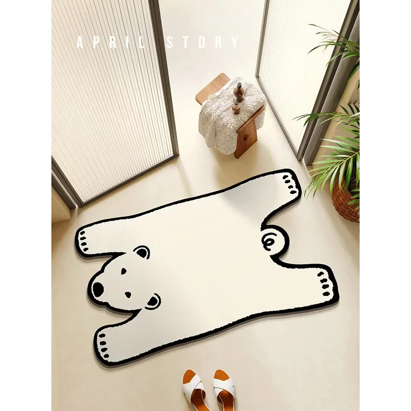 VIKAMA Cartoon-Tier-Badezimmermatte, rutschfest, saugfähig, Toilettenteppich, Duschfußmatte, Wohnzimmer, Schlafzimmer, Teppich, Heimdekoration Image