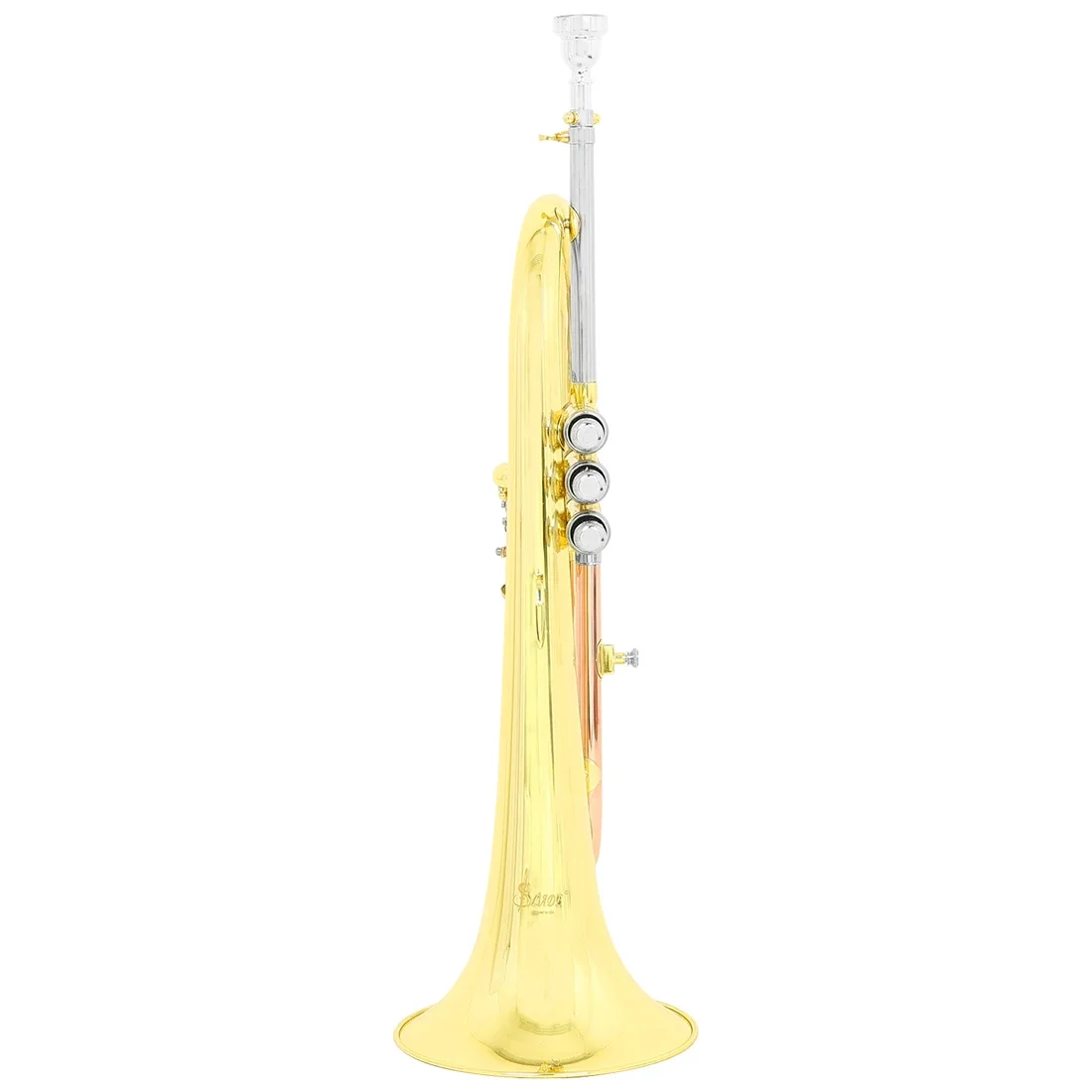 SLADE Flugelhorn, Messingkörper, Goldlack, BB-Flugelhorns, professionelles Blechblasinstrument, geeignet für Anfänger und Künstler Image