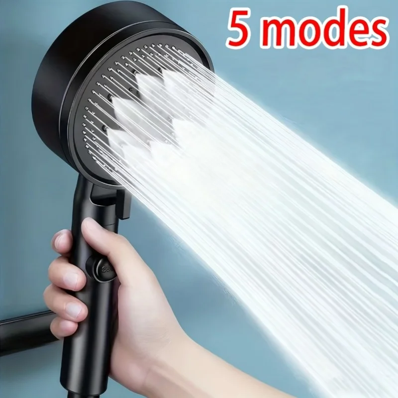 Hochdruck-Duschkopf mit 5 verschiedenen Sprüheinstellungen - Langlebiges Regenduschsystem, einfache Installation für Badewannen