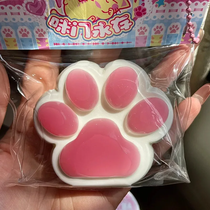 1 Stück Niedliches Katzenpfoten-Quetschspielzeug Weiches Klebriges Stressabbauendes Langsam Zurückfederndes Gel-Quetschspielzeug für Kinder und Erwachsene Squishy Toy Image