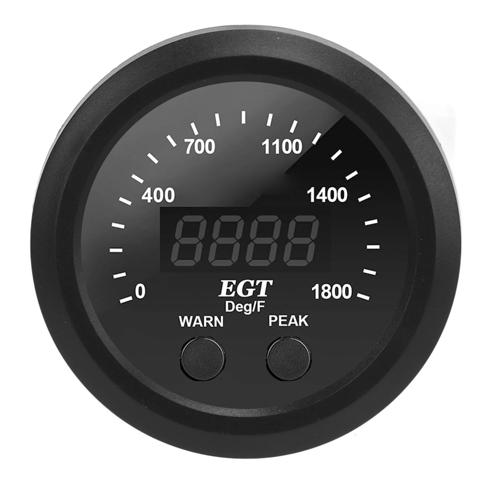 EGT-Messgerät, Auto-Abgastemperaturanzeige, 2–1/16 Zoll, 52 mm, ultradünn, 0–1800 ℉ Rote LED Universal mit Sensor Image