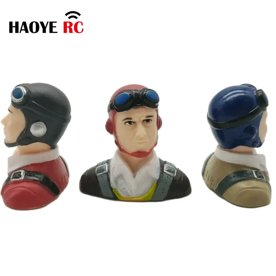 Haoye 1 Stück Bürgerpiloten-Figuren im Maßstab 1:9 mit Hut, Spielzeugmodell für RC-Flugzeug-Zubehör, Hobby, Farbe Rot, Blau, Grau