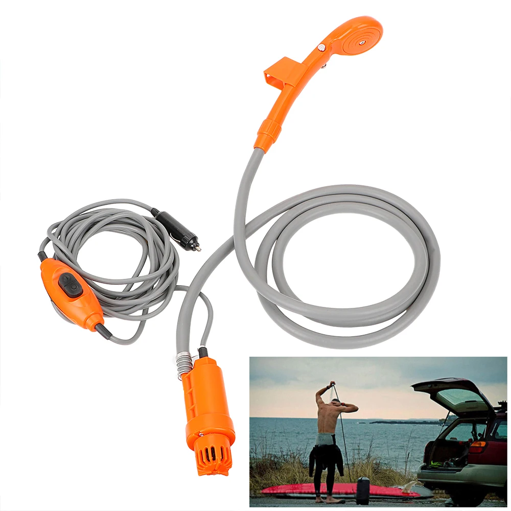 12V RV Caravan Dusche Mit Rohr Pumpe Zigarre Leichter Power Adapter Auto Waschmaschine Outdoor Camping Reise Waschen Düsen universal