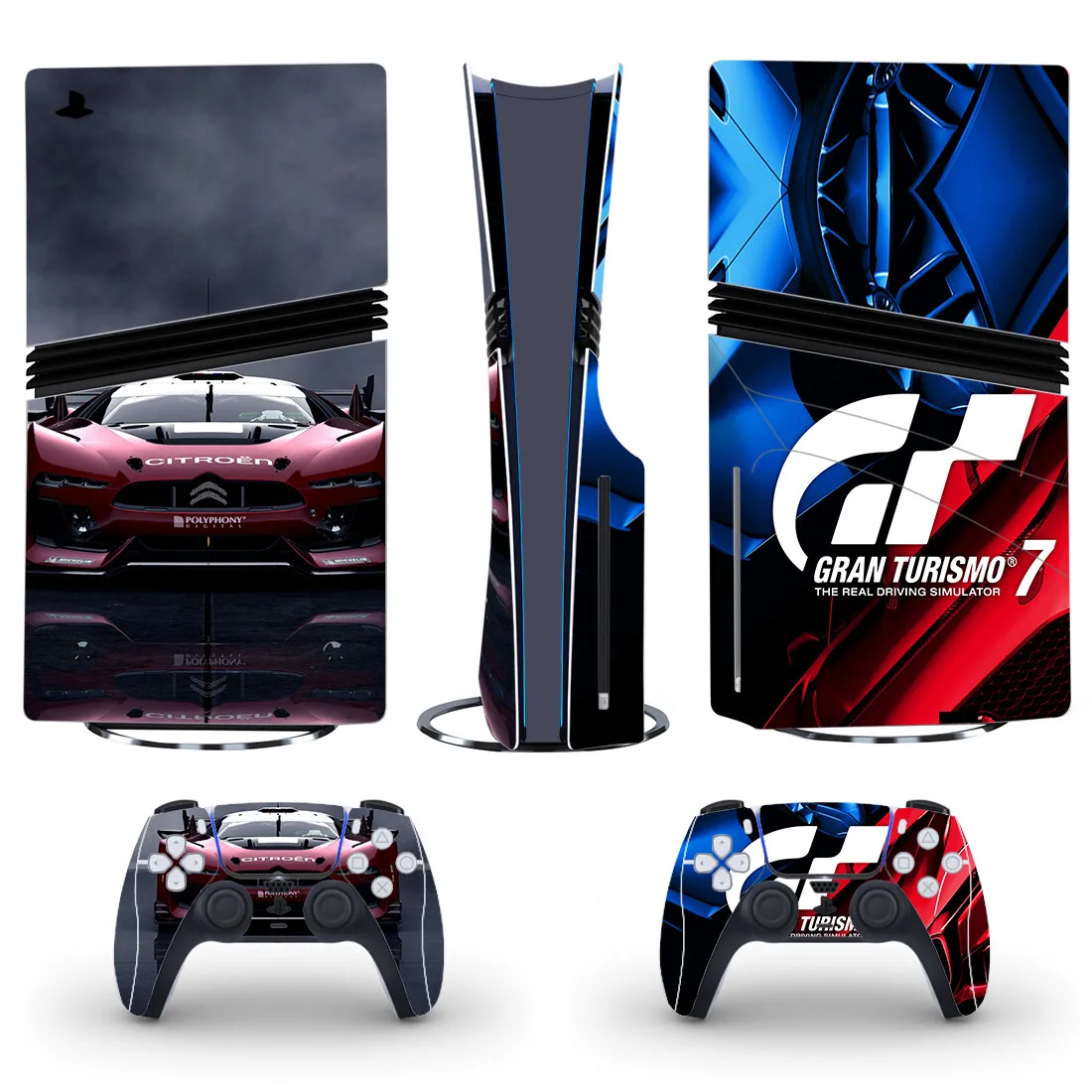 Gran Turismo GT Sport PS5 Pro Disc Skin Aufkleber Dekor-Set für Konsole und 2 Controller PS5 Pro Vinyl-Skin Image