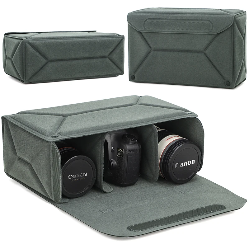 Multifunktionale Kamera-Einstecktasche, Schutzhülle für spiegellose Kameras, DSLR-Innentasche, tragbare Objektiv- und Fototasche Image