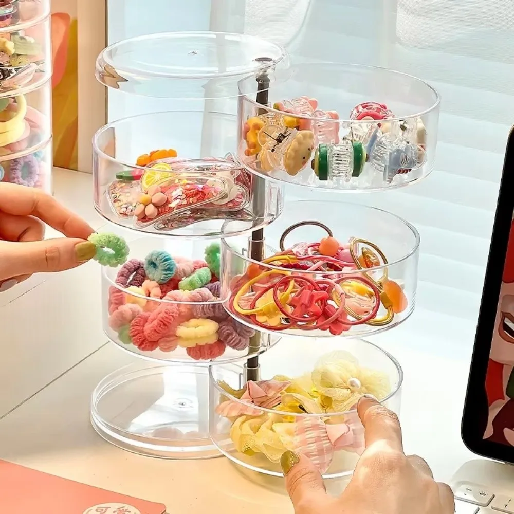Haarschmuck-Organizer-Box, staubdicht, multifunktional, drehbar, Aufbewahrungsbox für Kopfschmuck