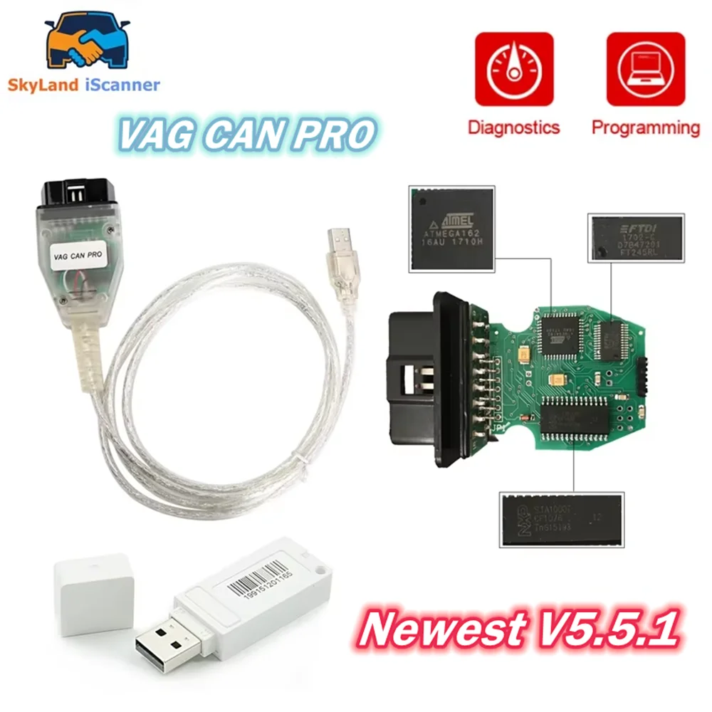 2026 Original VAG CAN PRO 5.5.1 CAN BUS UDS K-Line OBD2 Diagnose-Tool Software V5.5.1 VAG OBD VCP Scanner Unterstützt Mehrere Fahrzeuge Image