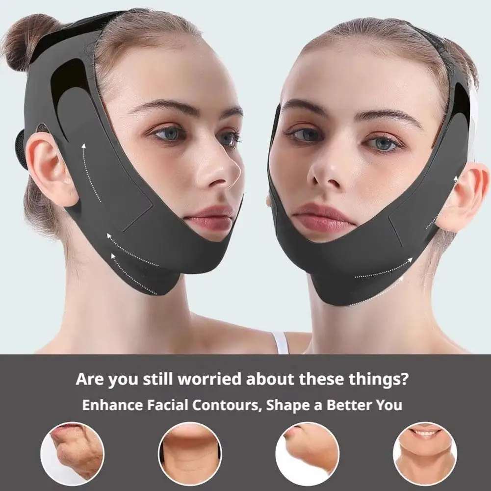 Gesichtsformende V-Face-Kontur-Lifting-Maske zur Straffung von Nasolabialfalten und Doppelkinn, Verbesserung des Schlafs, Polyester-Maskenbandage Image