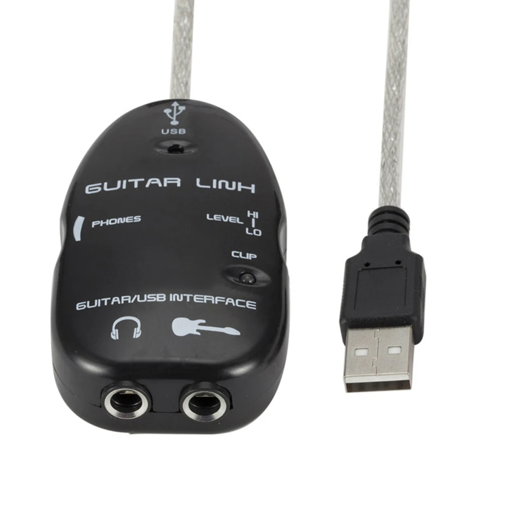 Gitarrenadapter Gitarren-Verbindungskabel Gitarren-zu-USB-Schnittstellenkabel Adapter Audio-Anschluss Rekorder für PC/Computer Image