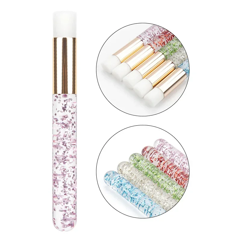 Großhandel 5 Stück Wimpernverlängerungs-Reinigungsbürsten, Wimpernwasch-Shampoo-Applikator, Kristall-Mikrobürste für Augenbrauen und Wimpern-Make-up Image