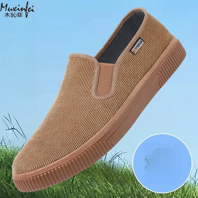 Herren-Stoffschuhe, Frühlings- und Herbst-Cord-Schuhe mit Flachem Boden, Einstiegs-Arbeitsschuhe, Lässige Herrenschuhe
