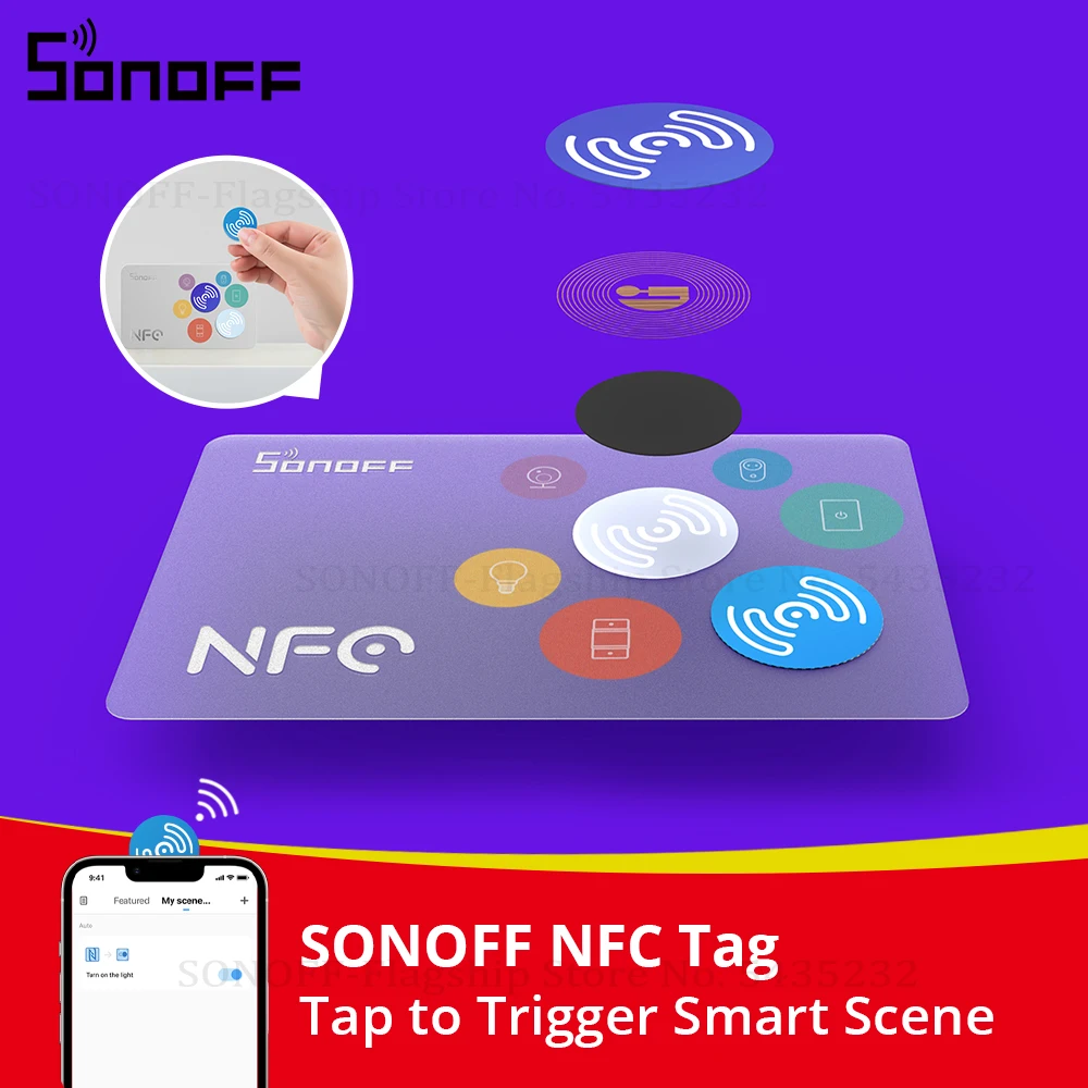 SONOFF NFC-Tag Ntag215 Aufkleber 13,56MHz Universelles Etikett 18mm Ultraleichte Tags Automatisierung Schnellzugriffe Tippen zum Auslösen Intelligenter Szenarien Image
