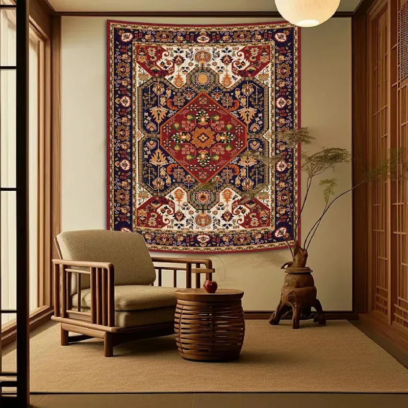 VIKAMA Bohemian Kopfteil-Wandteppich, Mandala Wandbehang für Schlafzimmer/Wohnzimmer Dekoration, Ästhetischer Wohnakzent Image