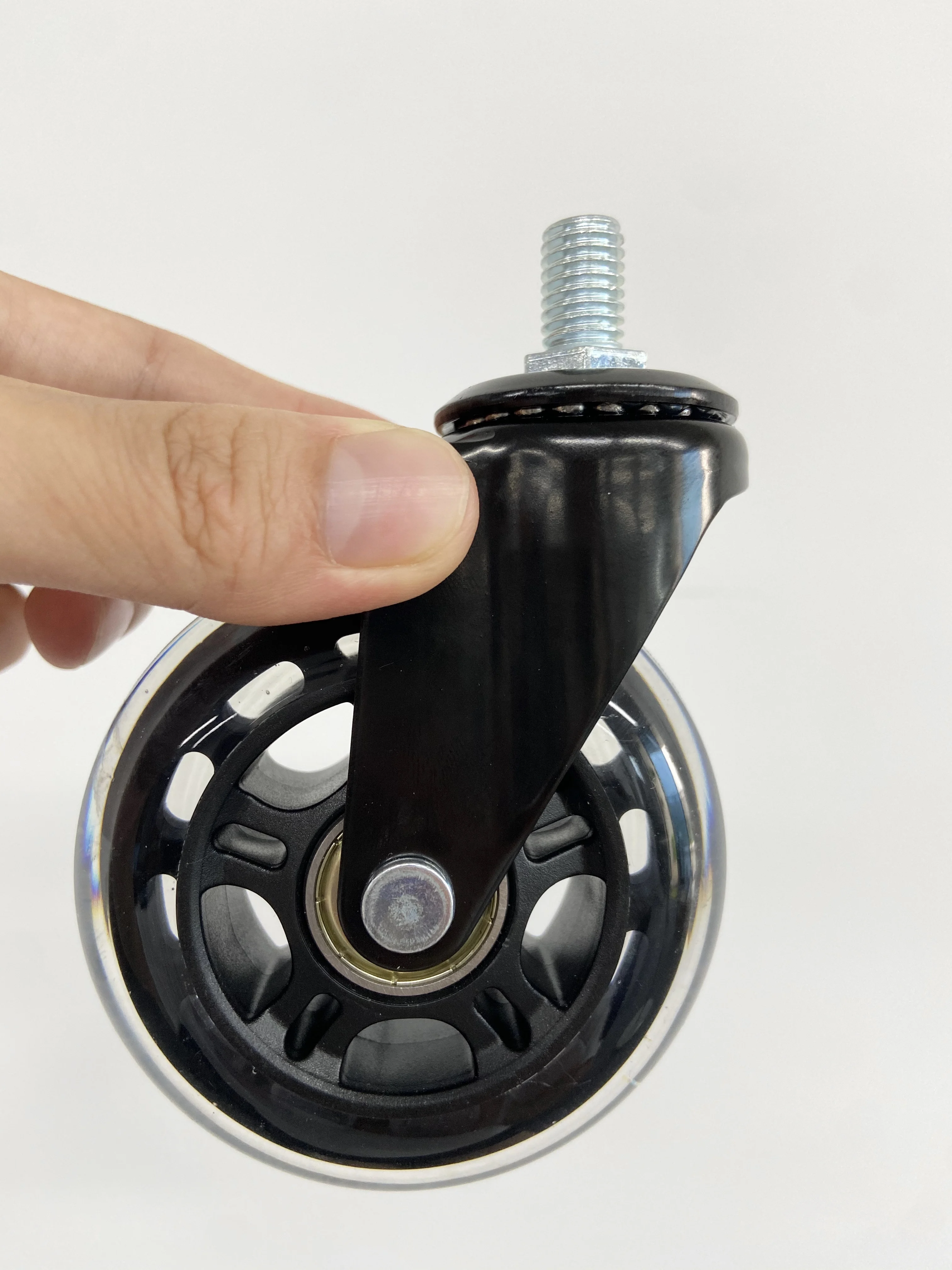 5 Stück 3-Zoll M8/M10/M12 PU-Schraubrollen-Eisrad, Elektrophorese-Unterhaltungsgeräte-Roller, universelle geräuscharme Lenkrolle Image