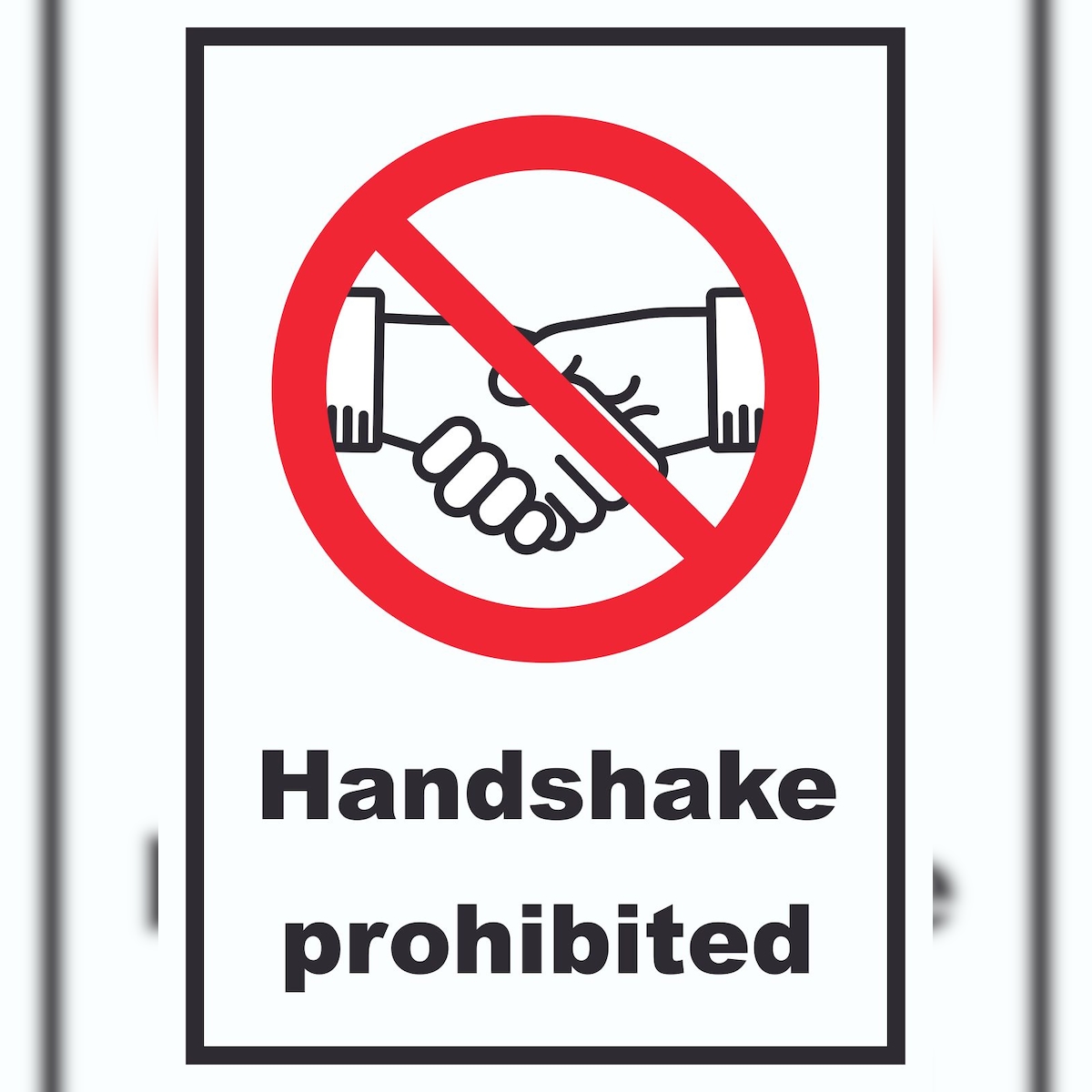 HB-Druck Handshake prohibited Schild No handshake Symbol und Text Schild A2 Rückseite selbstklebend Image