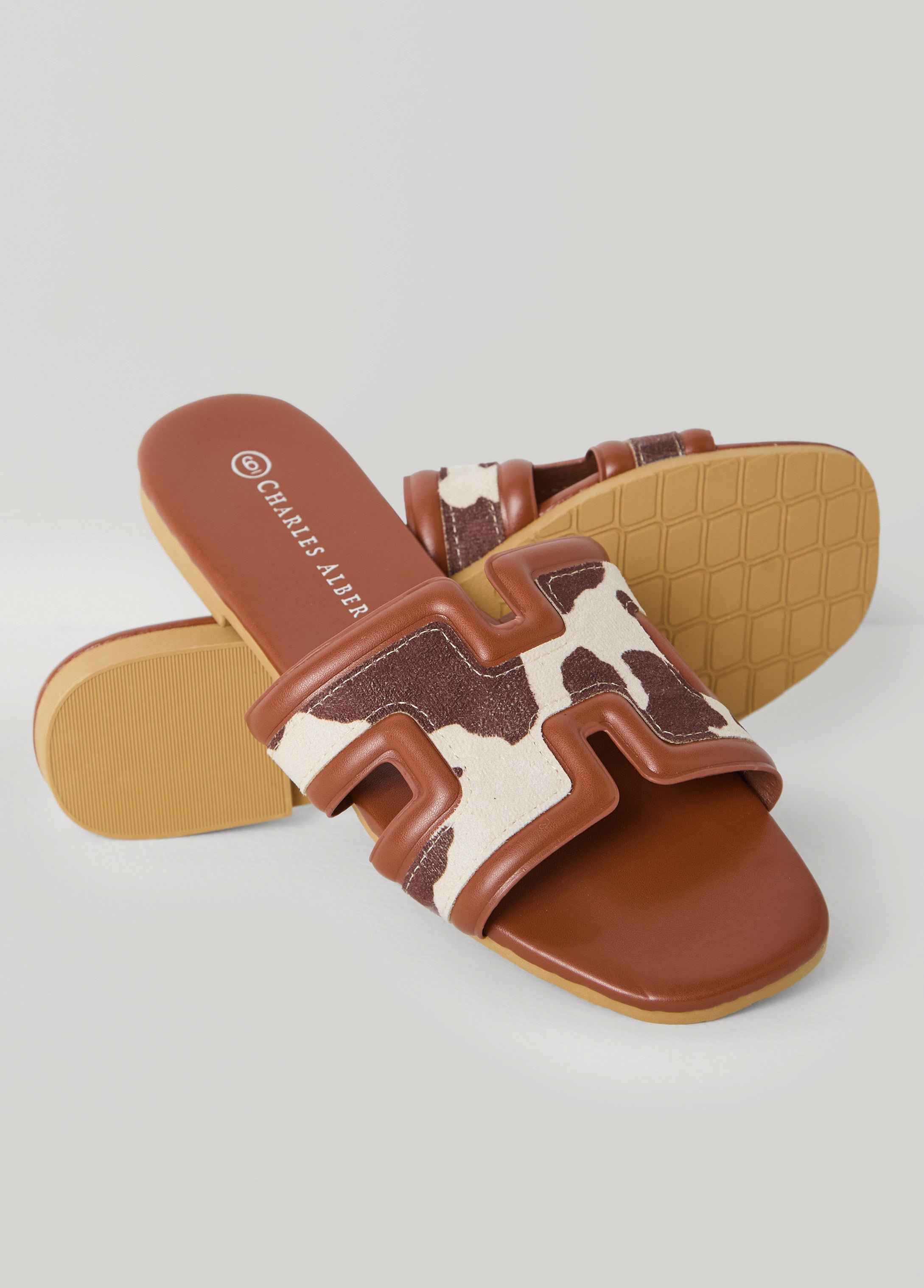 Plus Size Faux Pony Hair Mules