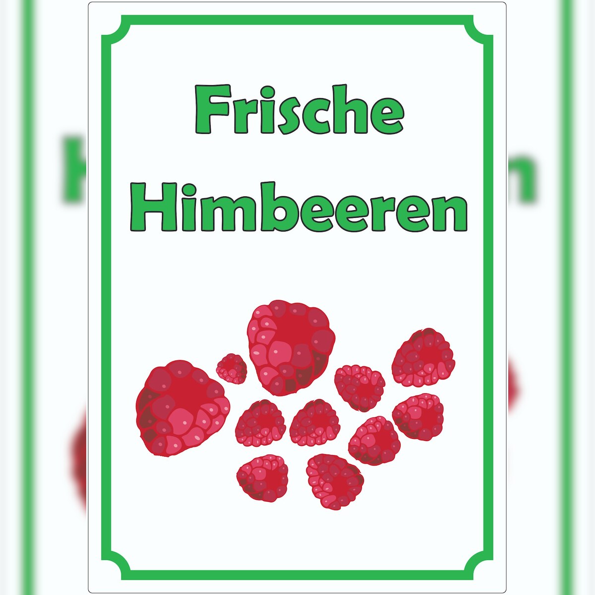 HB-Druck Frische Himbeeren Aufkleber Hochkant A4 (210x297mm) Image