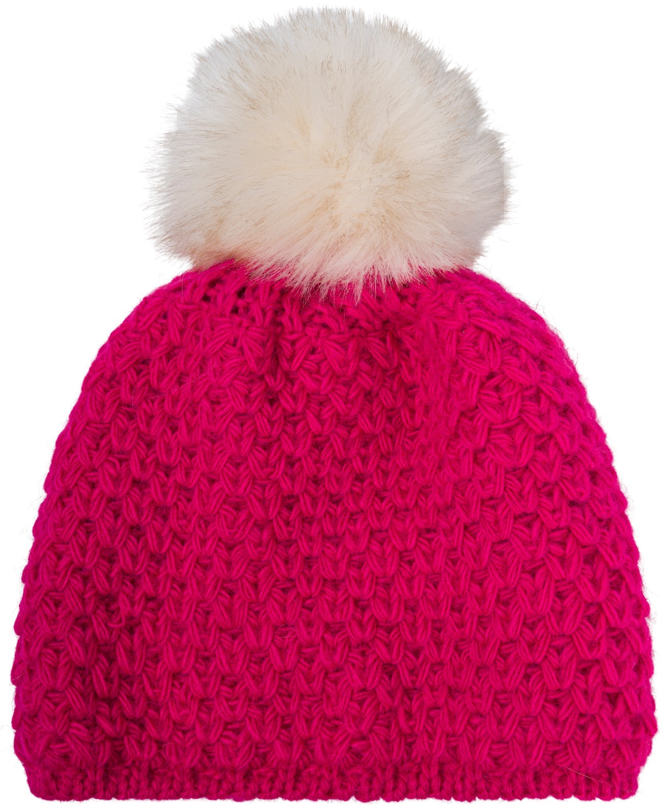 Bommelmütze STYLEBREAKER "Kinder Bommelmütze V-Muster Gehäkelt", Jungen, pink, Modisch, Mützen Image