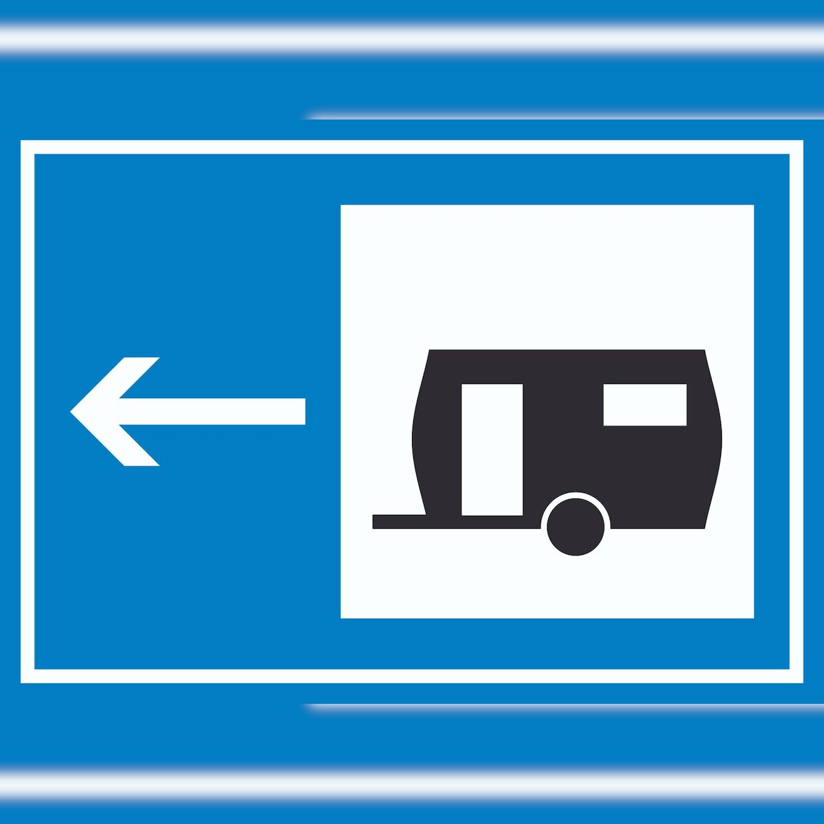HB-Druck Wohnwagen links Symbol Schild A6 (105x148mm) Image