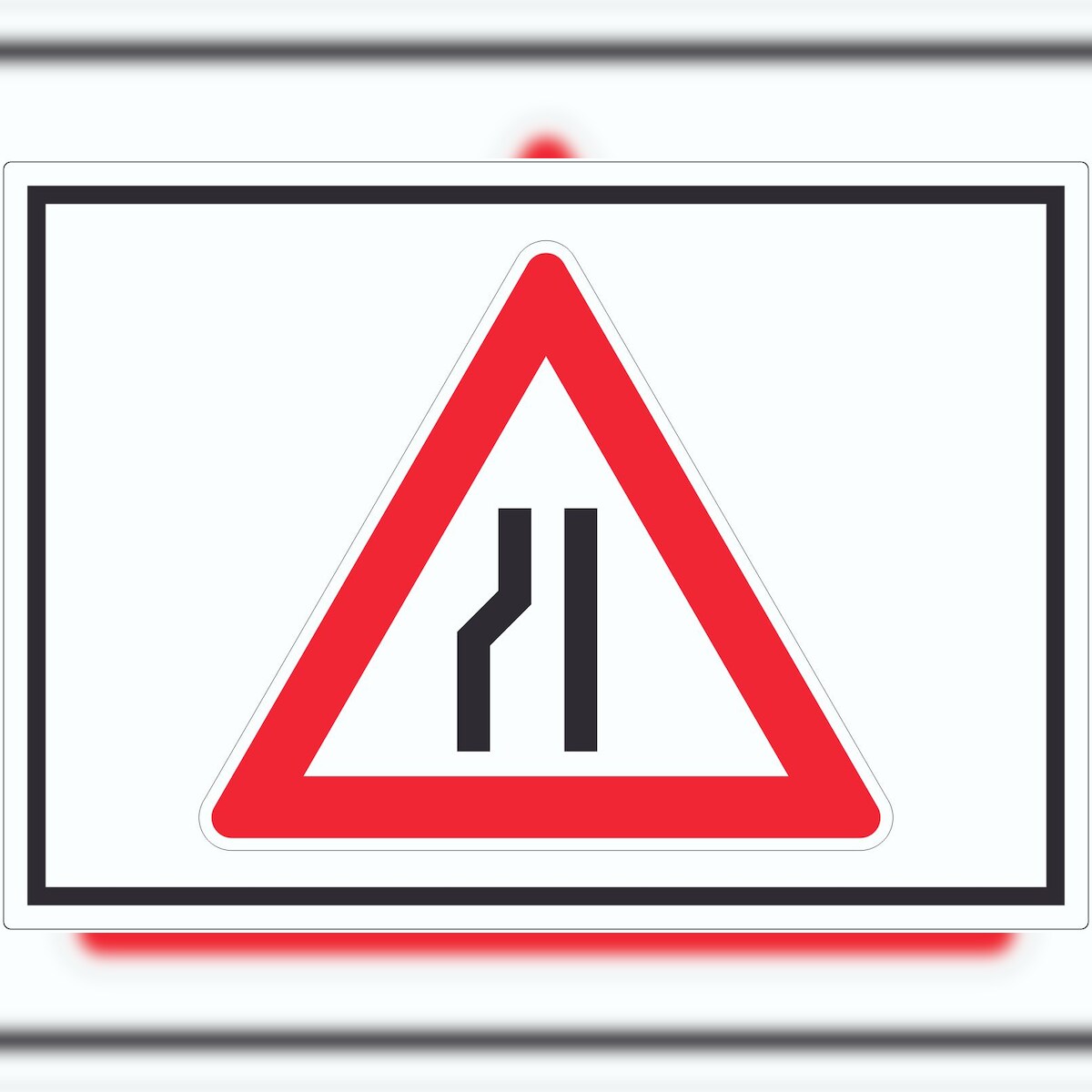 HB-Druck Aufkleber Achtung Verengte Fahrbahn links Symbol A5 (148x210mm) Image