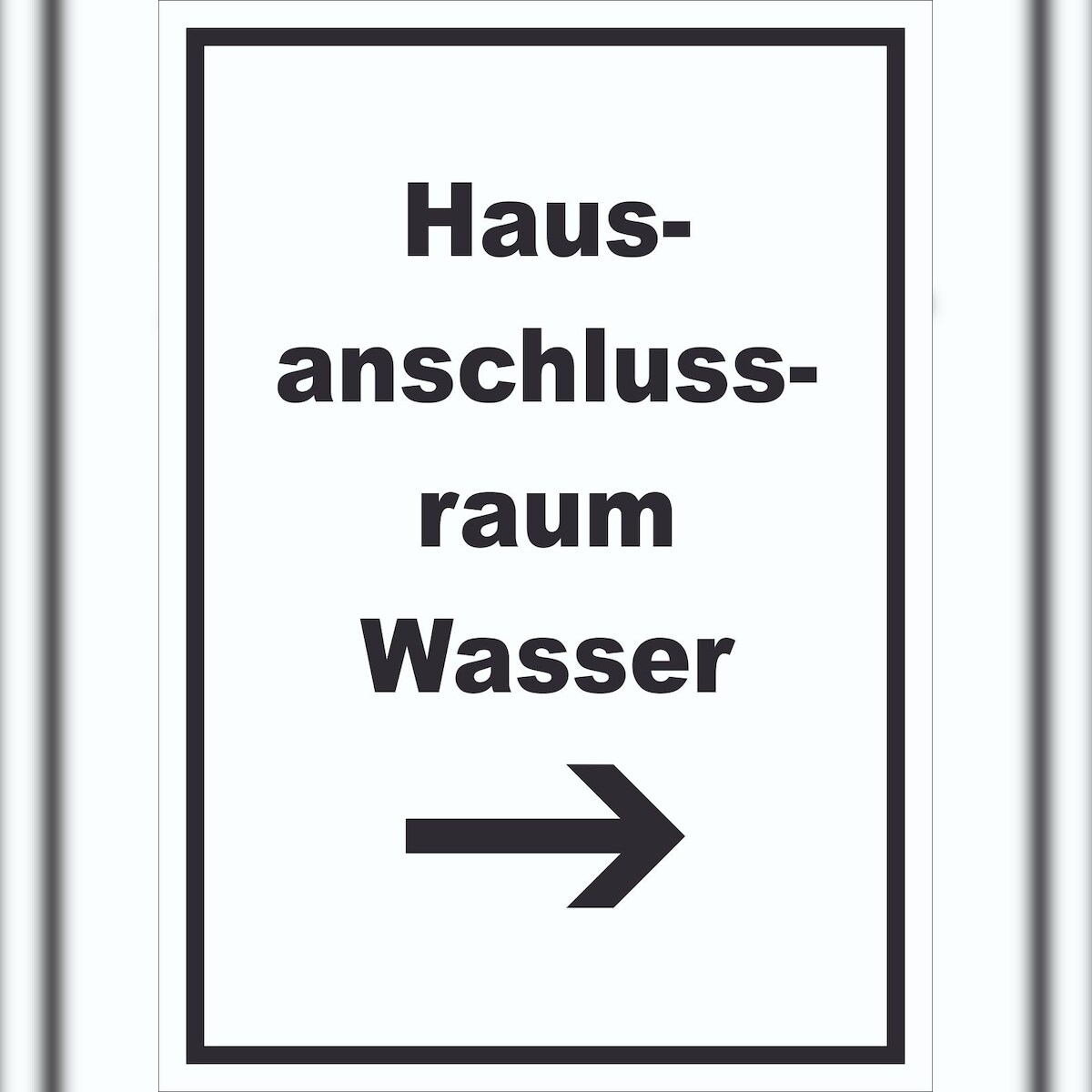 HB-Druck Hausanschlussraum Wasser Schild mit Text Richtungspfeil rechts HAR hochkant A4 (210x297mm) Image