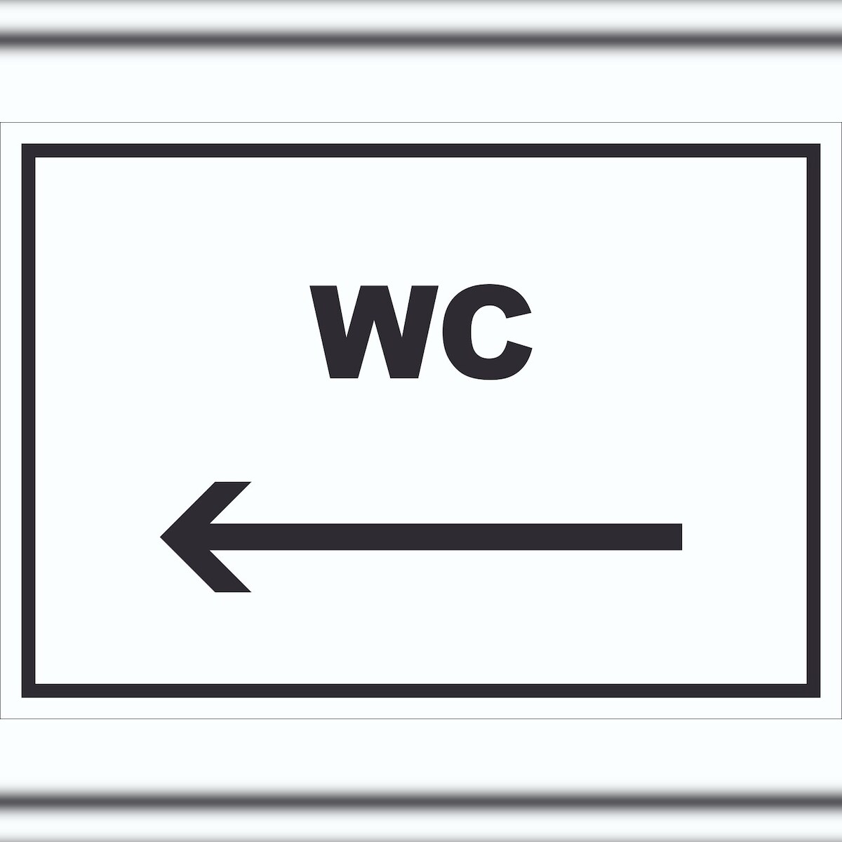HB-Druck WC Schild mit Text und Richtungspfeil links Toilette Klo waagerecht A1 (594x841mm) Image