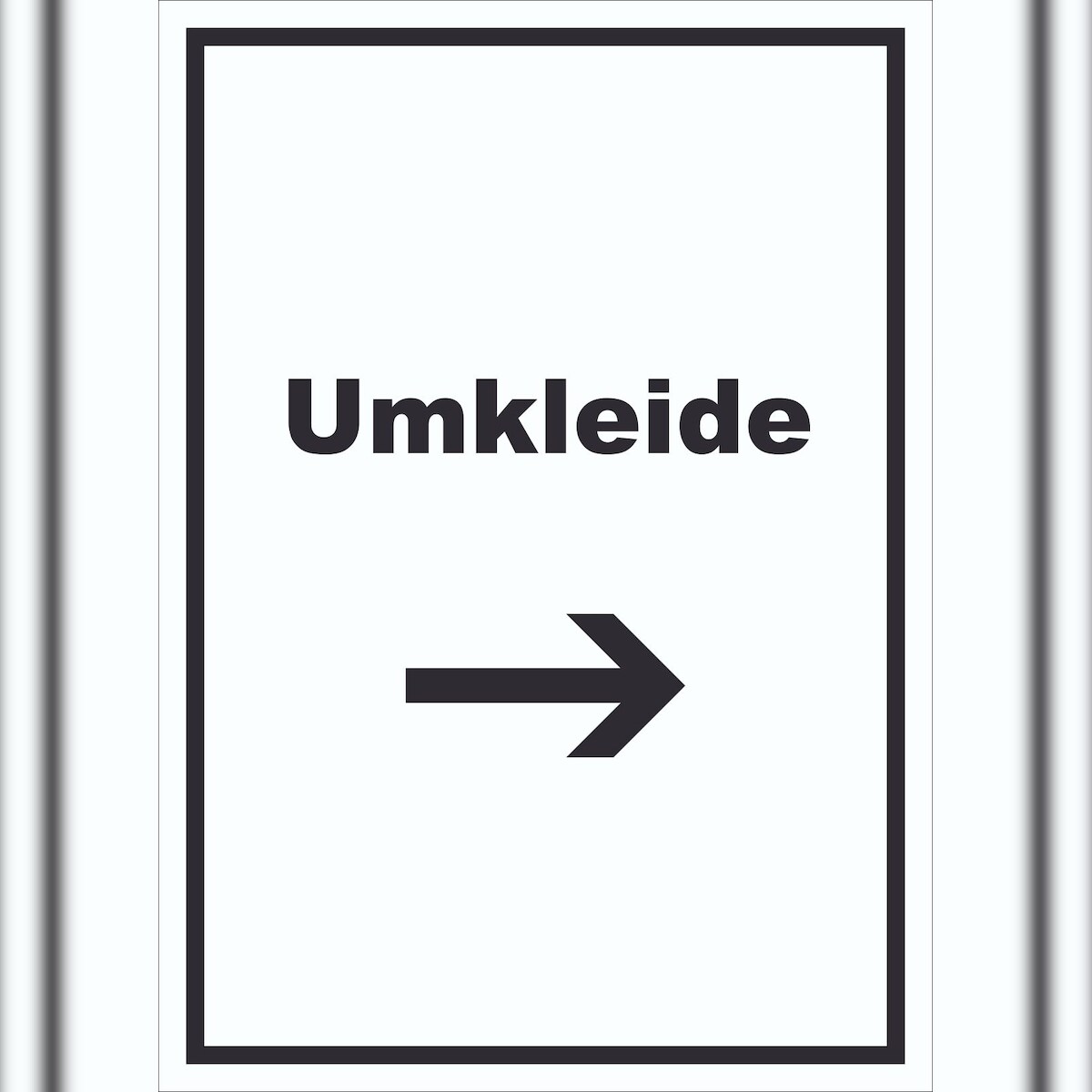 HB-Druck Umkleide Schild mit Text und Richtungspfeil rechts Ankleide Kabine hochkant A5 Rückseite selbstklebend Image
