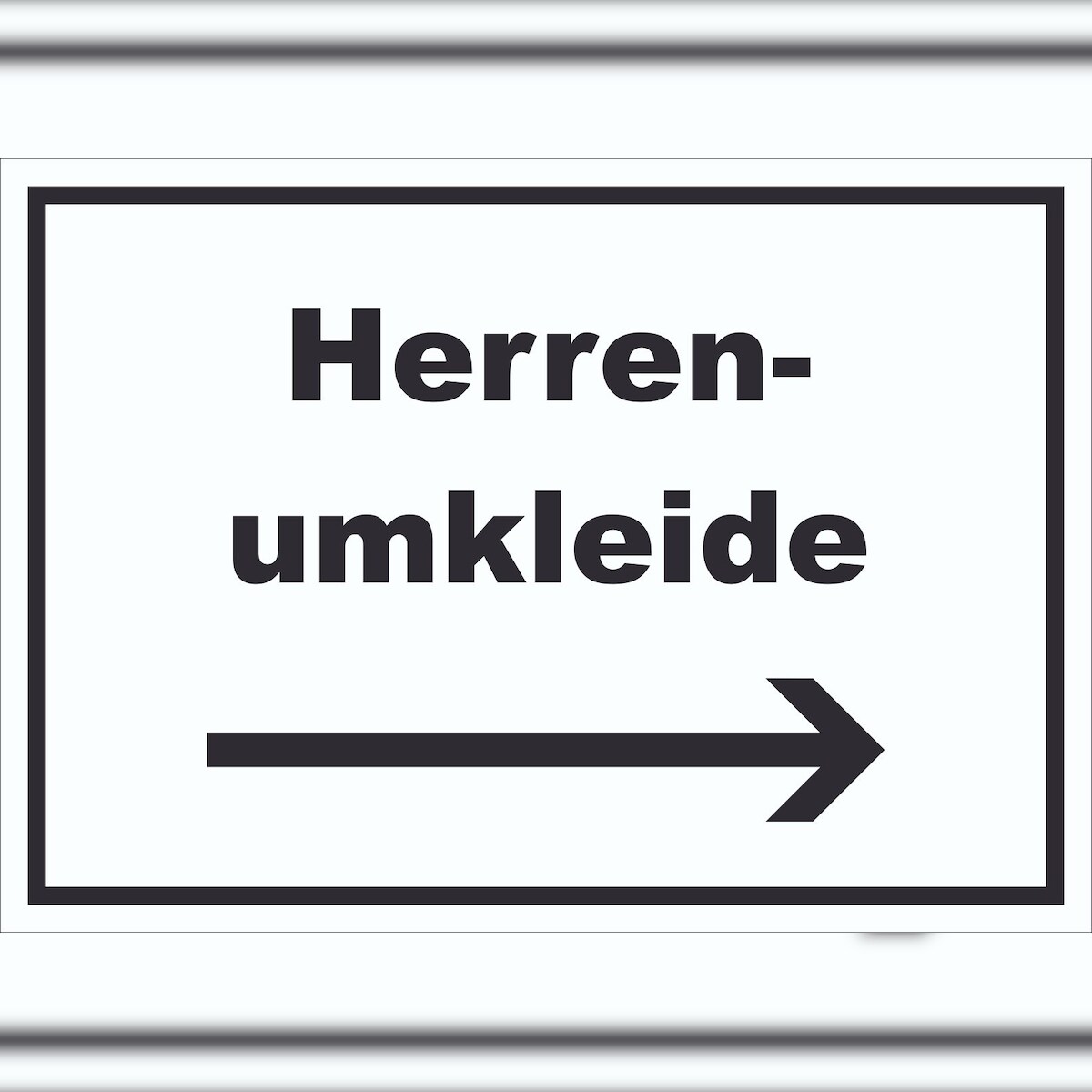 HB-Druck Herrenumkleide Schild mit Text und Richtungspfeil rechts waagerecht A4 (210x297mm) Image