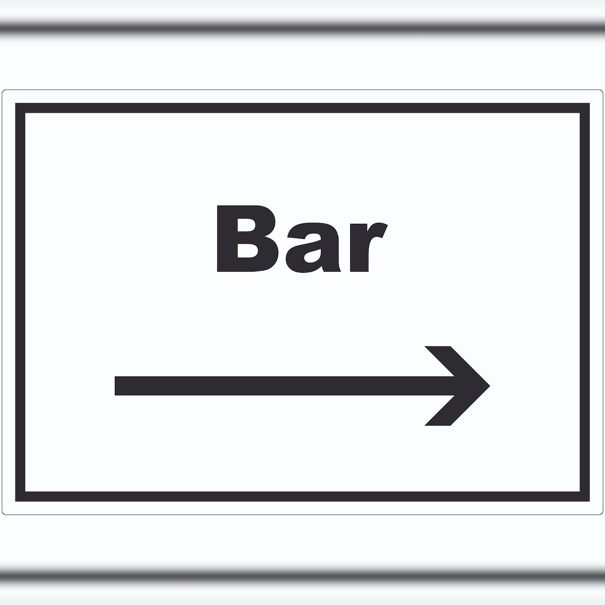 HB-Druck Bar Aufkleber mit Text und Richtungspfeil rechts Pub Kneipe waagerecht A9 (37x52mm) Image