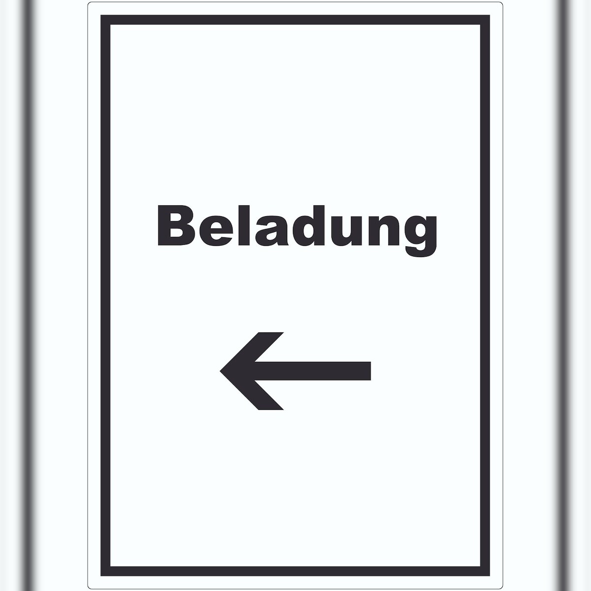 HB-Druck Beladung Aufkleber mit Text und Richtungspfeil links Transport Fracht hochkant A5 (148x210mm) Image
