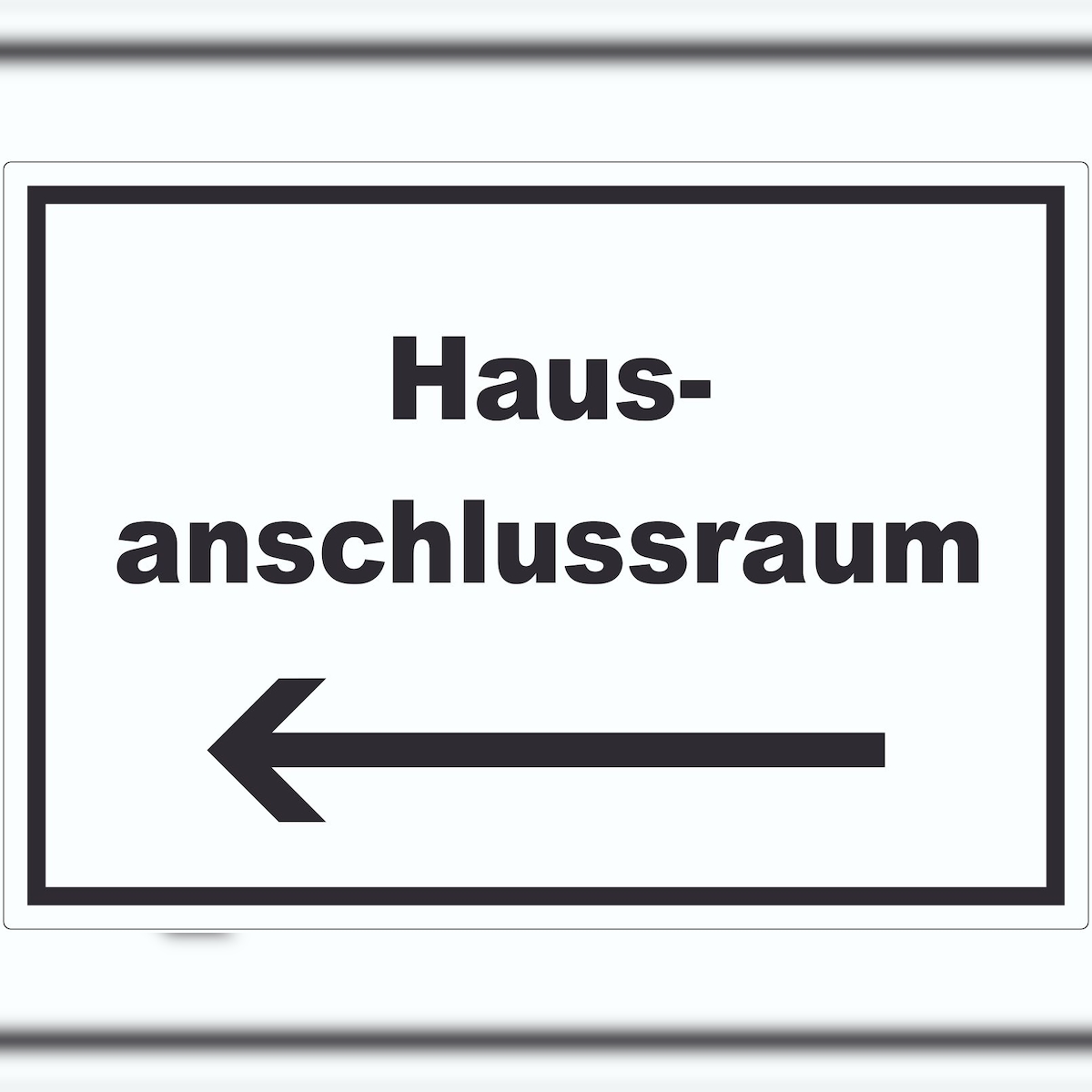 HB-Druck Hausanschlussraum Aufkleber mit Text und Richtungspfeil links HAR waagerecht A9 (37x52mm) Image