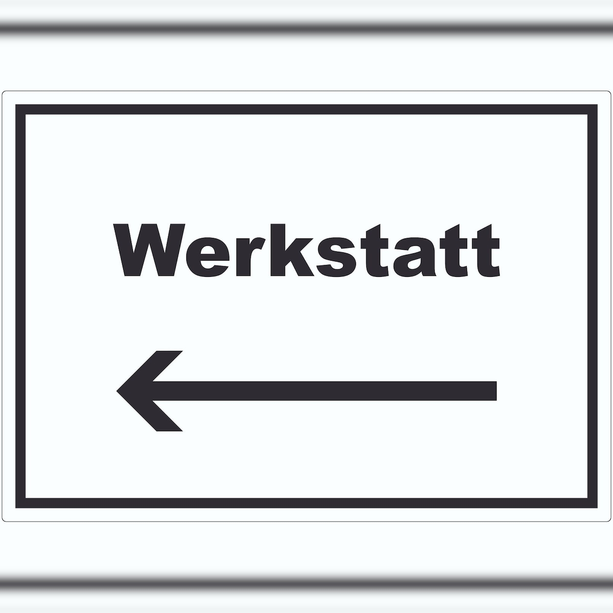 HB-Druck Werkstatt Aufkleber mit Text Richtungspfeil links Handwerk Reparatur waagerecht A6 (105x148mm) Image