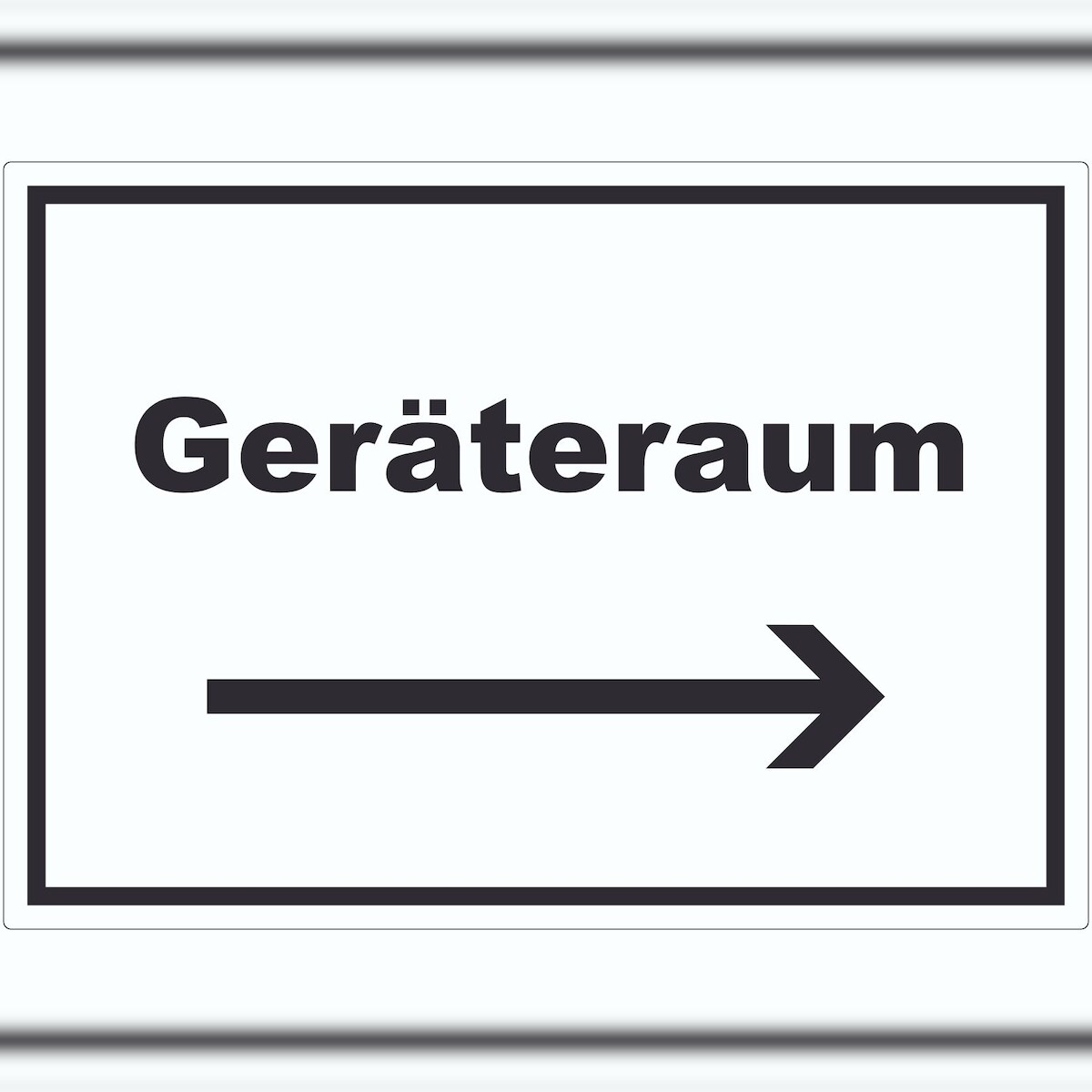 HB-Druck Geräteraum Aufkleber mit Text und Richtungspfeil rechts Schuppen waagerecht A7 (74x105mm) Image
