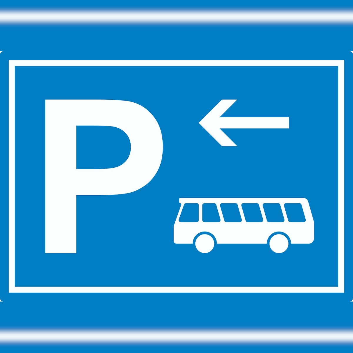 HB-Druck Bus Reisebus Parkplatz Aufkleber mit Richtungspfeil links waagerecht A5 (148x210mm) Image