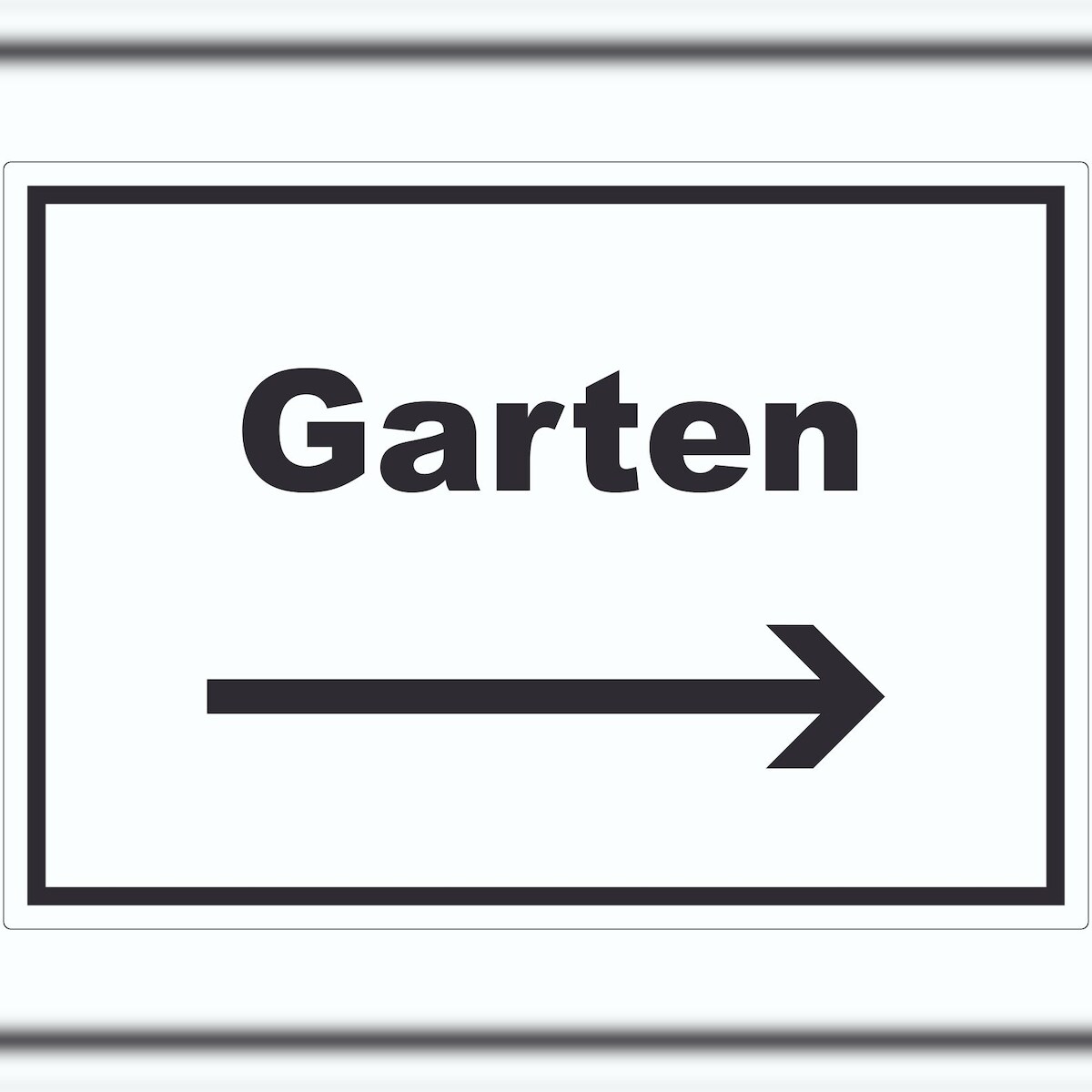 HB-Druck Garten Aufkleber mit Text und Richtungspfeil rechts Blumen Rasen waagerecht A4 (210x297mm) Image