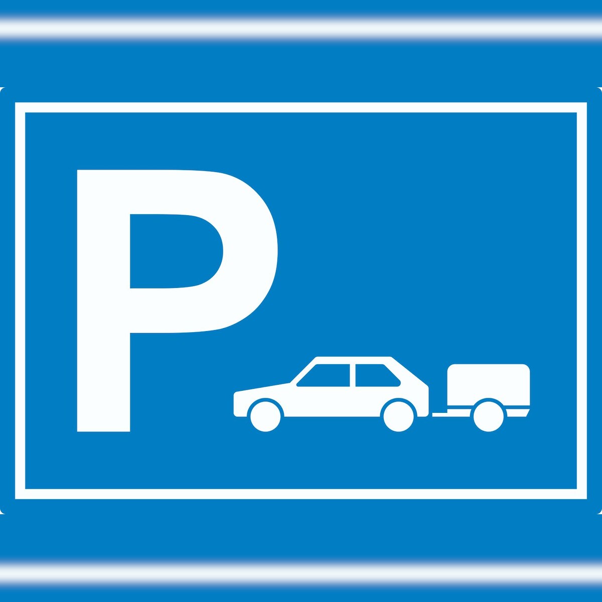 HB-Druck PKW mit Anhänger Parkplatz Aufkleber waagerecht A8 (52x74mm) Image