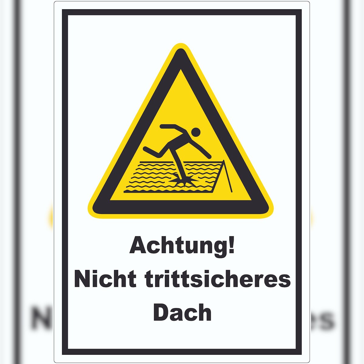HB-Druck Achtung Nicht trittsicheres Dach Aufkleber A0 (841x1189mm) Image