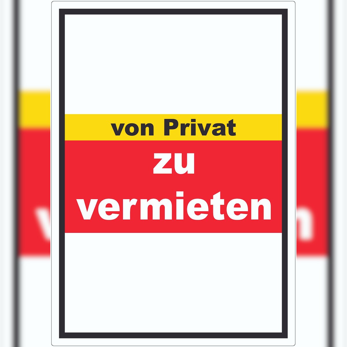 HB-Druck zu vermieten Aufkleber mit Text Werbeaufkleber hochkant A1 (594x841mm) Image