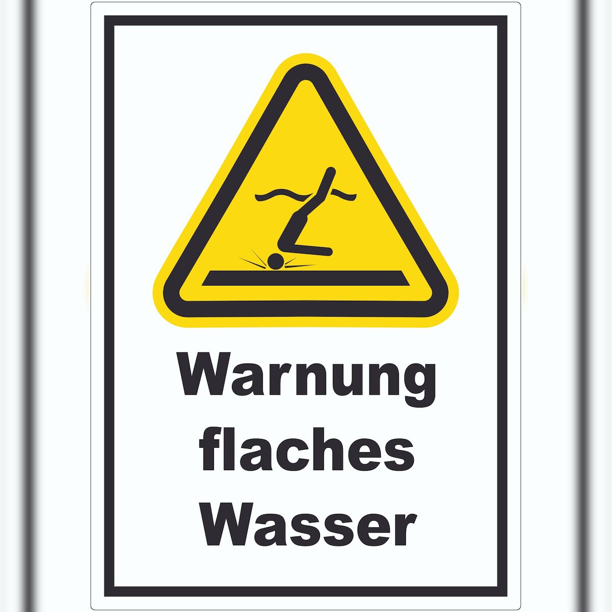 HB-Druck Aufkleber Warnung flaches Wasser A0 (841x1189mm) Image