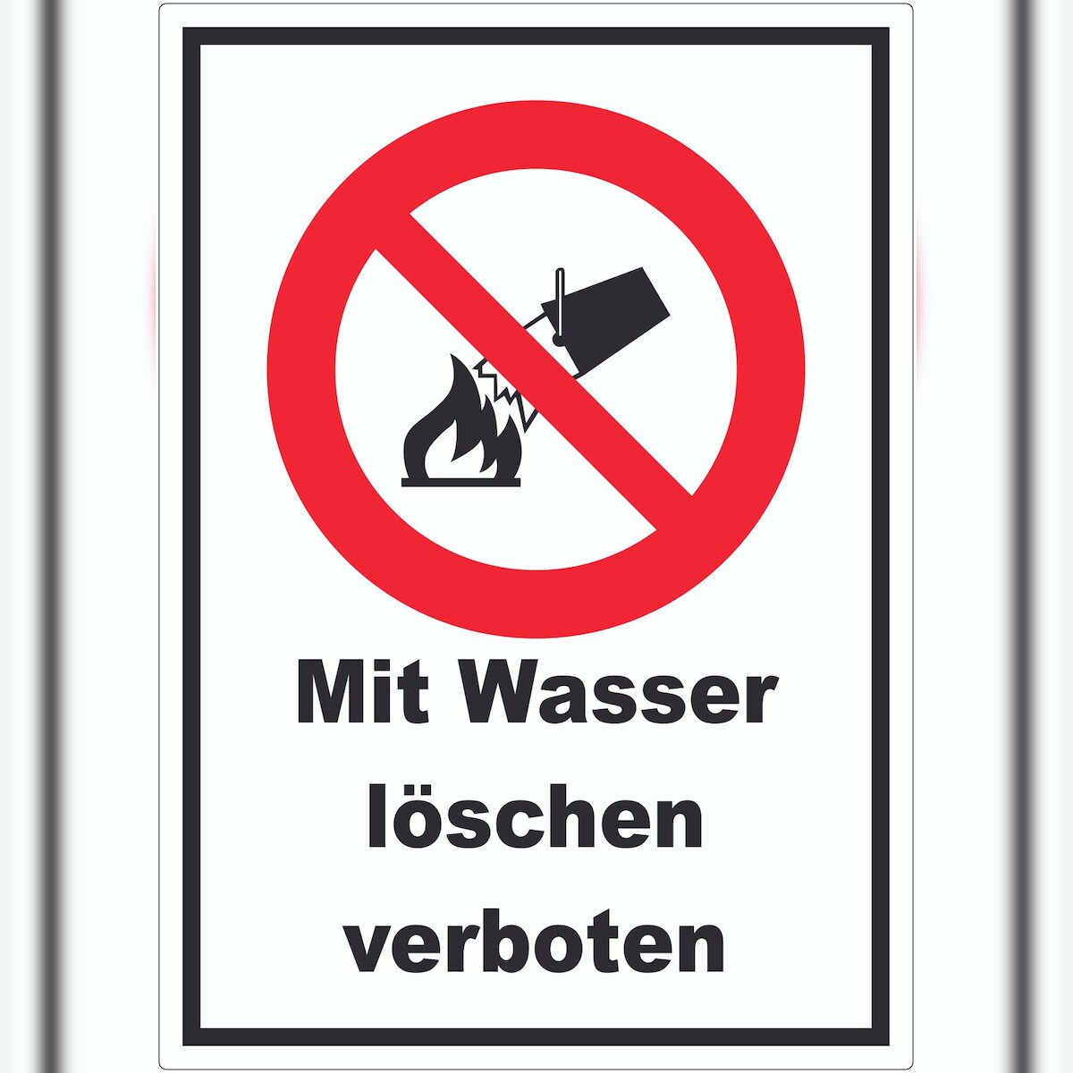 HB-Druck Mit Wasser löschen verboten Aufkleber A1 (594x841mm) Image