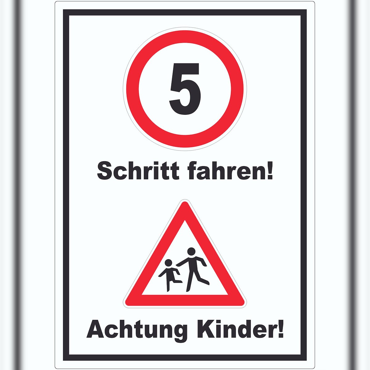 HB-Druck Schritt fahren Achtung Kinder Aufkleber A1 (594x841mm) Image