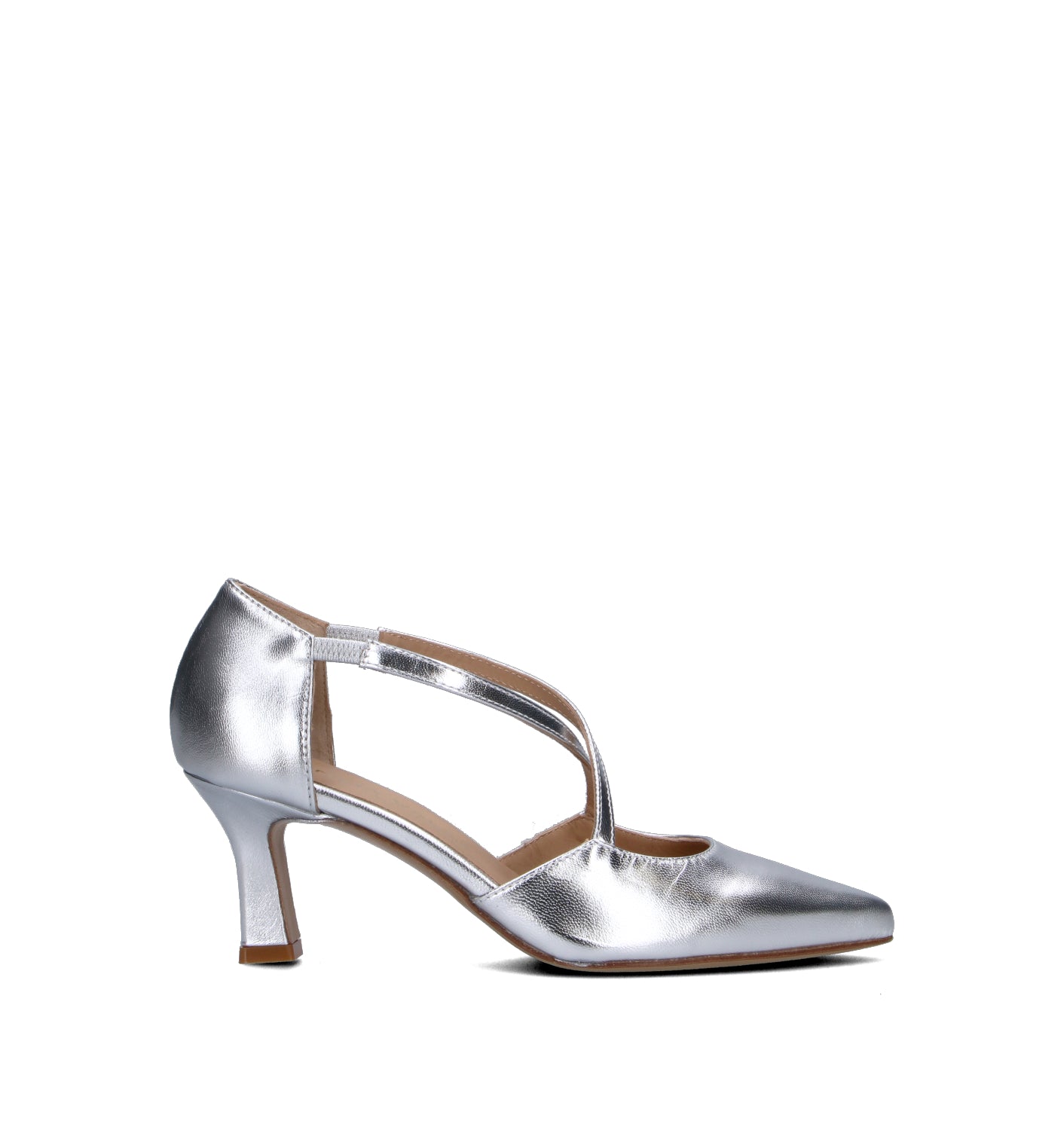 CINZIA VALLE Slingback donna argento in pelle