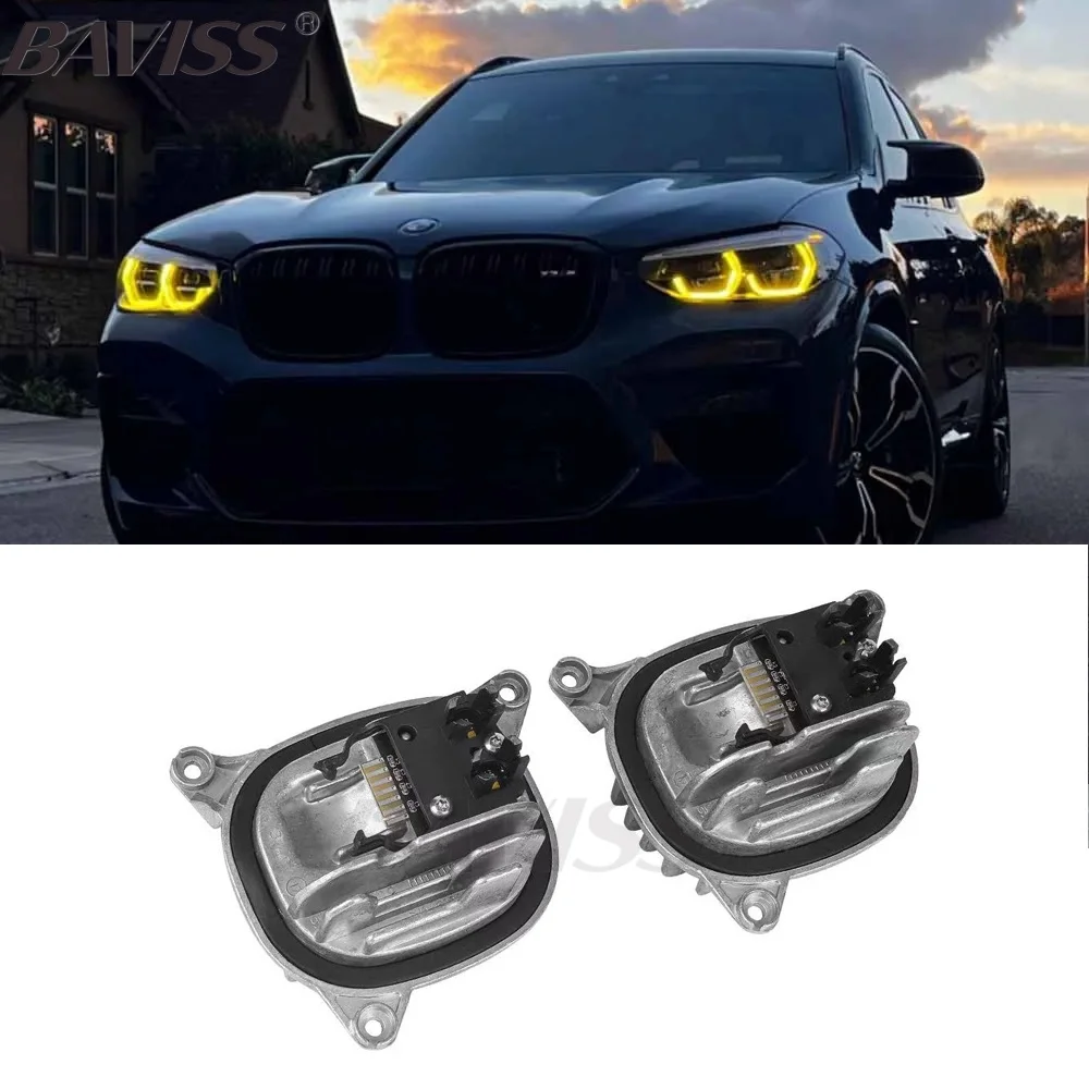 BAVISS Giallo DRL Moduli LED Per BMW G01 X3 G02 X4 F97 X3M F98 X4M CSL Luci Diurne Adattivo LED Angel Eyes 7466107