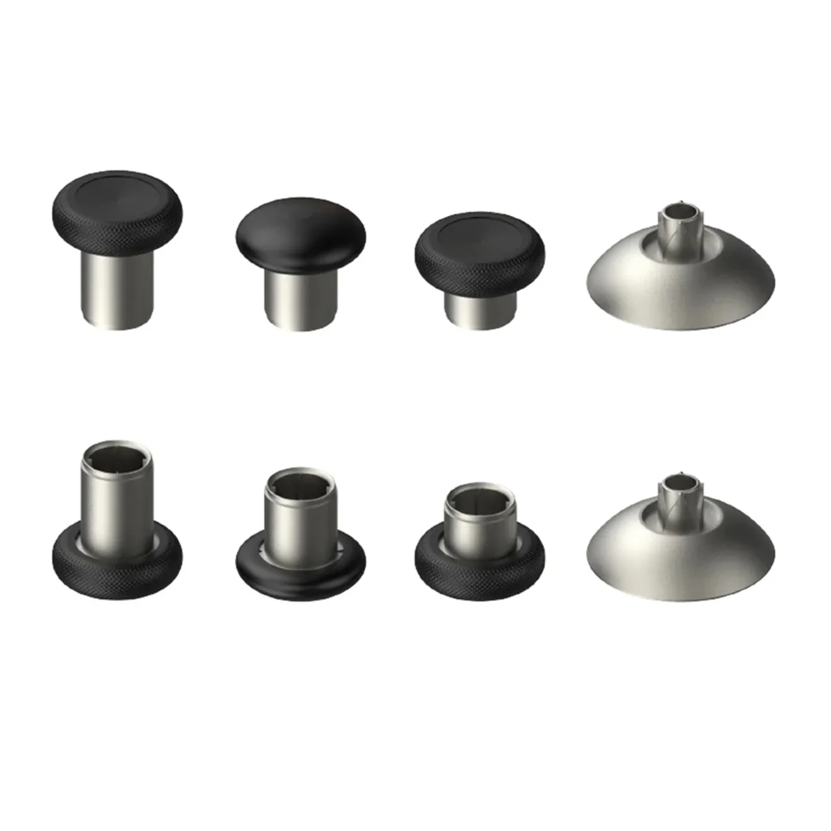 N-B63C 8 PACK Metal Magnetic Thumbsticks Analog Joysticks for PS4/XBOX ONE/Xbox Series X/S Controller Silver