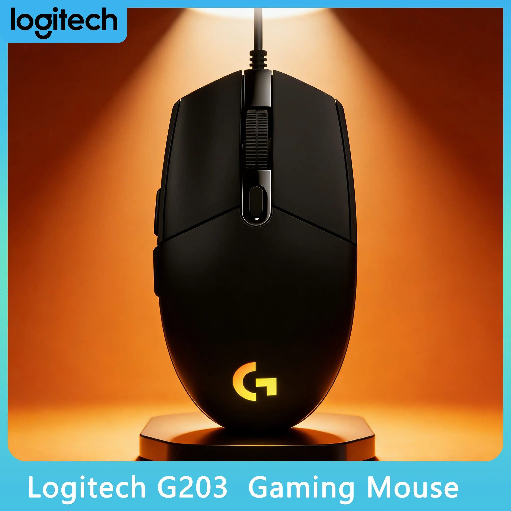 Logitech G203/G102/G402/MX 3S Gaming-Maus, LIGHTSYNC RGB 16,8 Millionen Farben, 8000 DPI, 6 Tasten mit integriertem Speicher, kabelgebunden für FPS Image