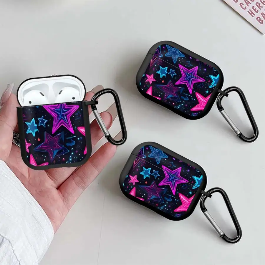 Kopfhörerhüllen Schutzhülle für Airpods 4 3 Pro3 Pro2 2 Pro 1 Bunte Sterne Image