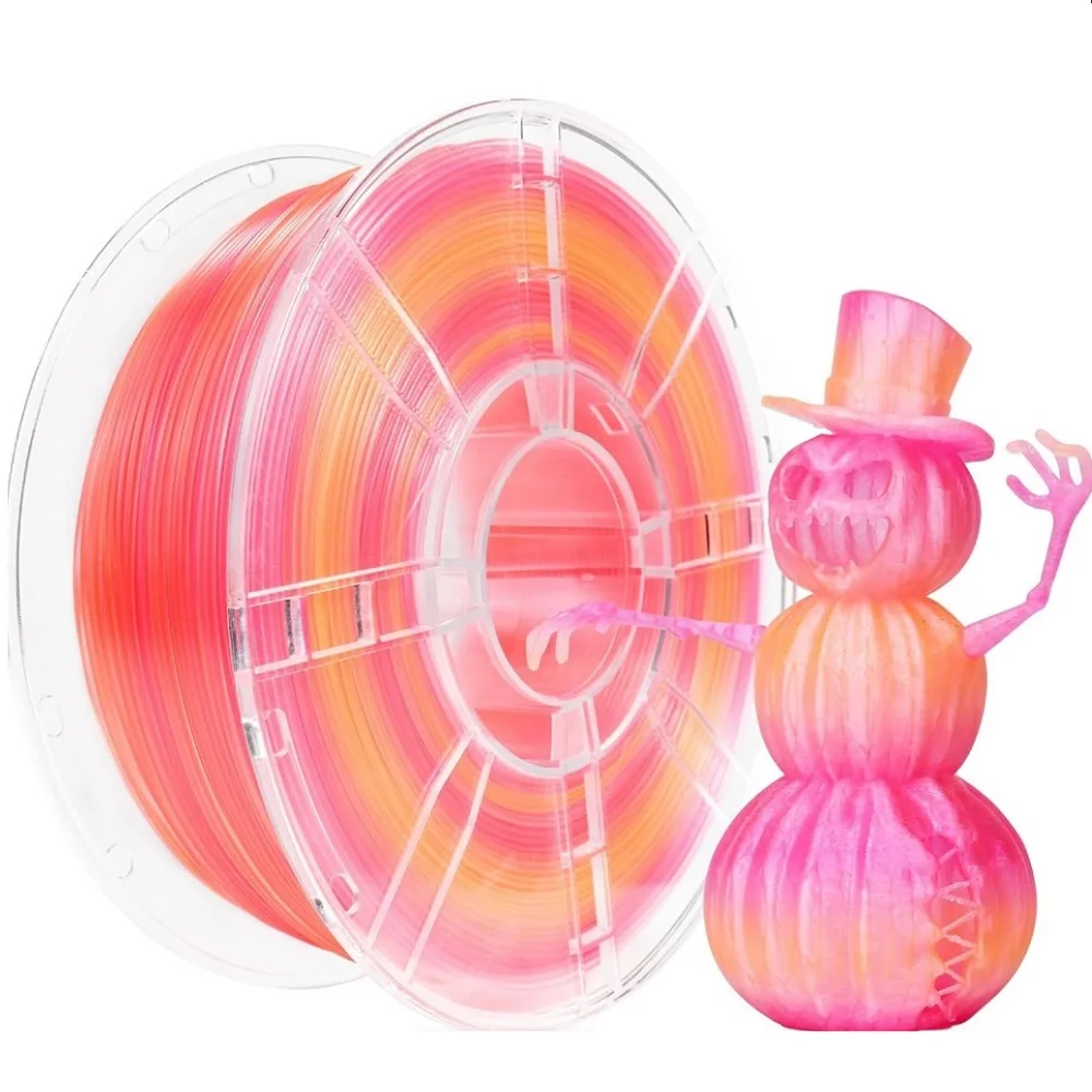 Kristall-Filament PLA+ 1,75mm 1kg 500g 250g 3D-Drucker Material Farbverlauf Filament Transparent Farbwechsel Mehrfarbig Blau Grün Image