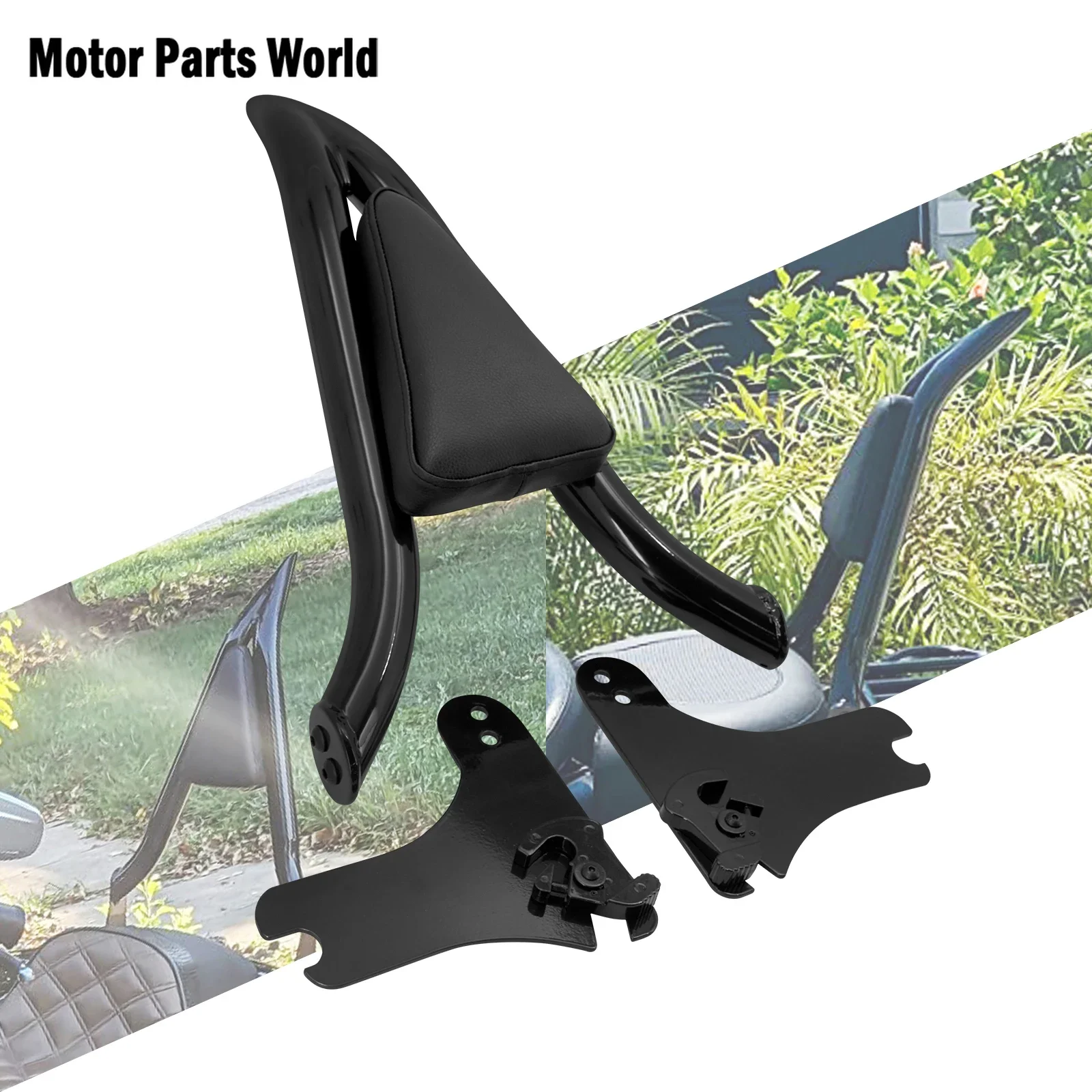 Abnehmbare Motorrad-Rückenlehne für Beifahrer mit Schnellverschluss für Harley Touring Road Street Glide FLTRX FLHR CVO 97-08 Image